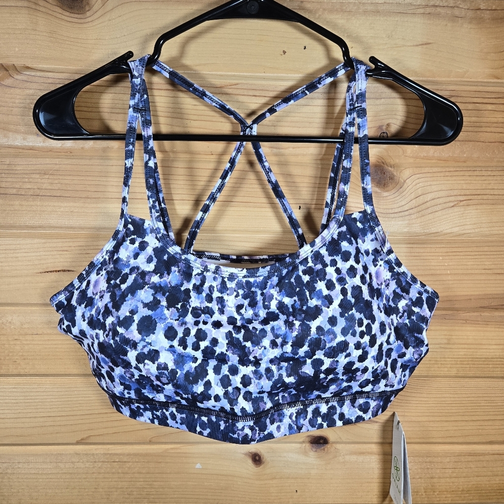 Gaiam Yoga Womens Sports Bra Medium Impact Blue Purple Black XL  Activewear NWT